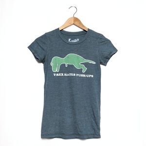 local celebrity "t-rex hates push-ups" graphic tee